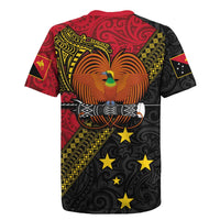 Papua New Guinea Goroka Show Rugby Jersey Bird-of-paradise and Melanesian Tattoo Pattern LT03 - Polynesian Pride