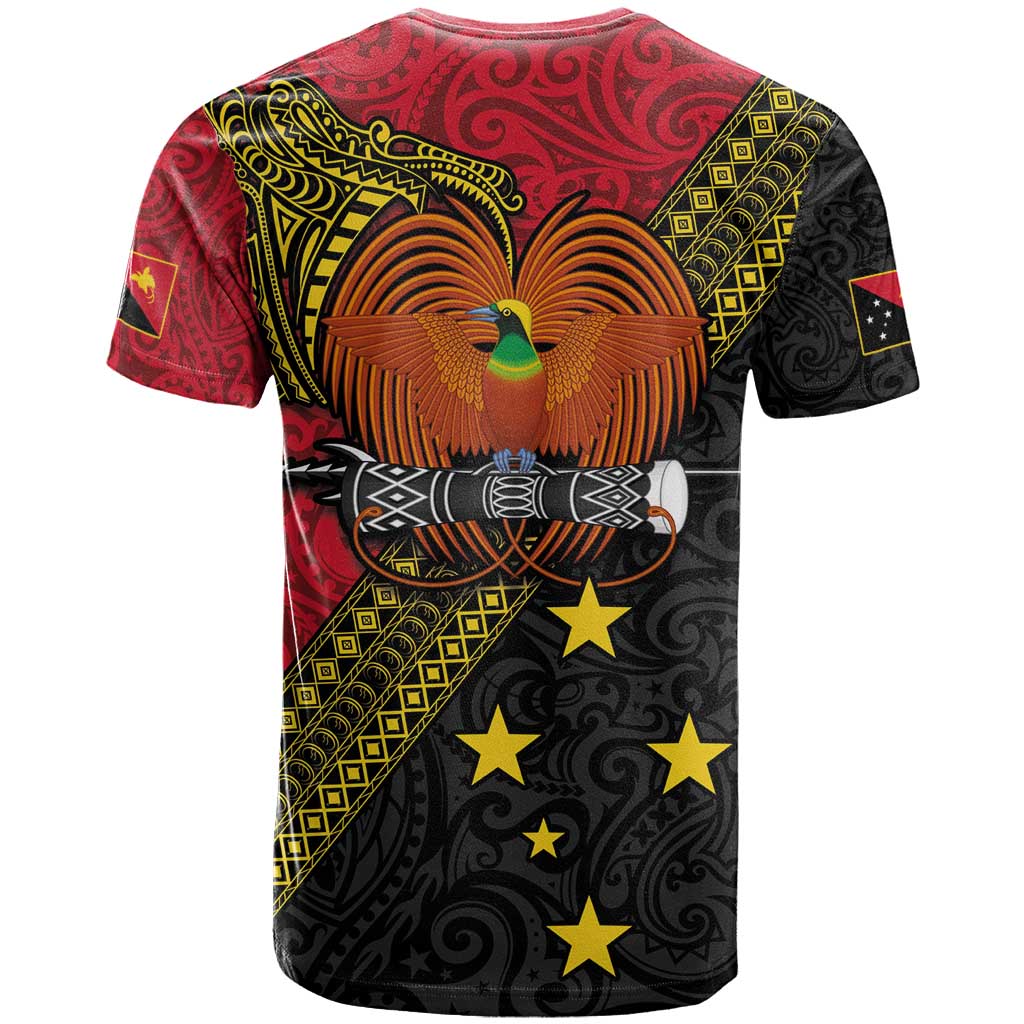 Papua New Guinea Goroka Show T Shirt Bird-of-paradise and Melanesian Tattoo Pattern LT03 - Polynesian Pride