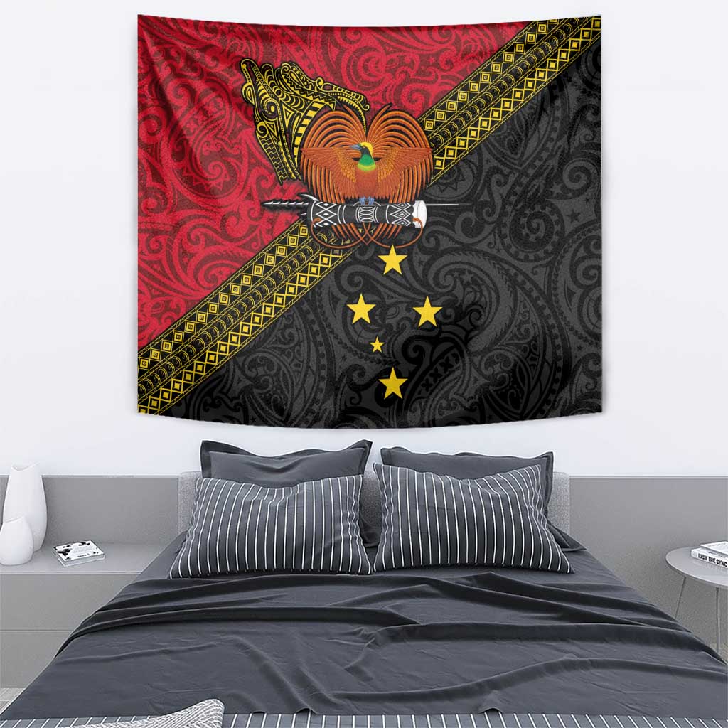 Papua new Guinea Goroka Show Tapestry Bird-of-paradise and Melanesian Tattoo Pattern