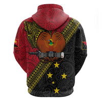 Papua New Guinea Goroka Show Zip Hoodie Bird-of-paradise and Melanesian Tattoo Pattern LT03 - Polynesian Pride