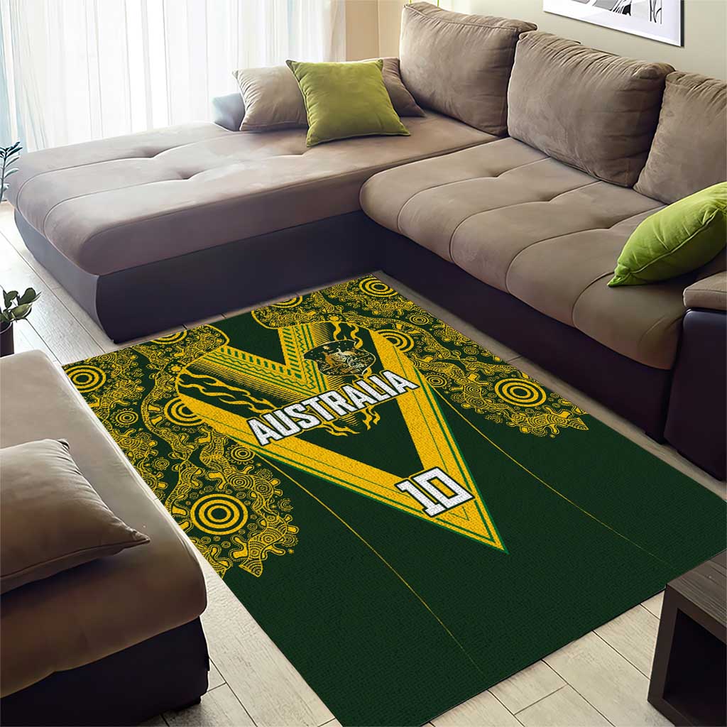 Australia Rugby Custom Area Rug Aboriginal Art Sporty Style LT03 - Polynesian Pride