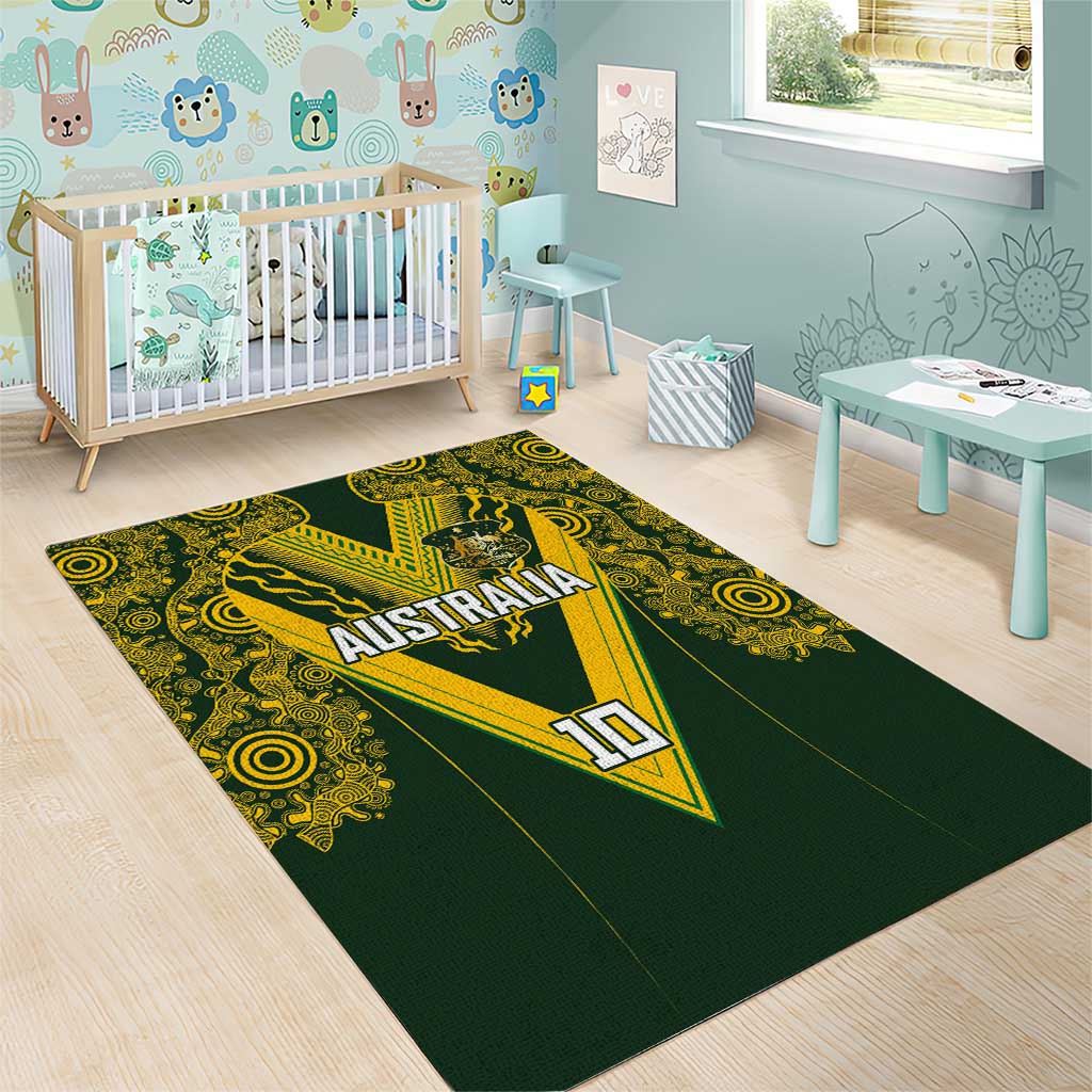 Australia Rugby Custom Area Rug Aboriginal Art Sporty Style LT03 - Polynesian Pride