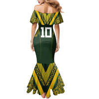 Australia Rugby Custom Family Matching Mermaid Dress and Hawaiian Shirt Aboriginal Art Sporty Style LT03 - Polynesian Pride