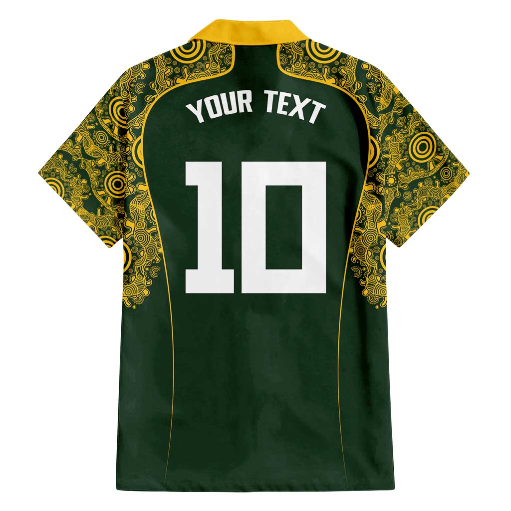 Australia Rugby Custom Family Matching Off Shoulder Short Dress and Hawaiian Shirt Aboriginal Art Sporty Style LT03 - Polynesian Pride