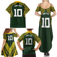 Australia Rugby Custom Family Matching Summer Maxi Dress and Hawaiian Shirt Aboriginal Art Sporty Style LT03 - Polynesian Pride