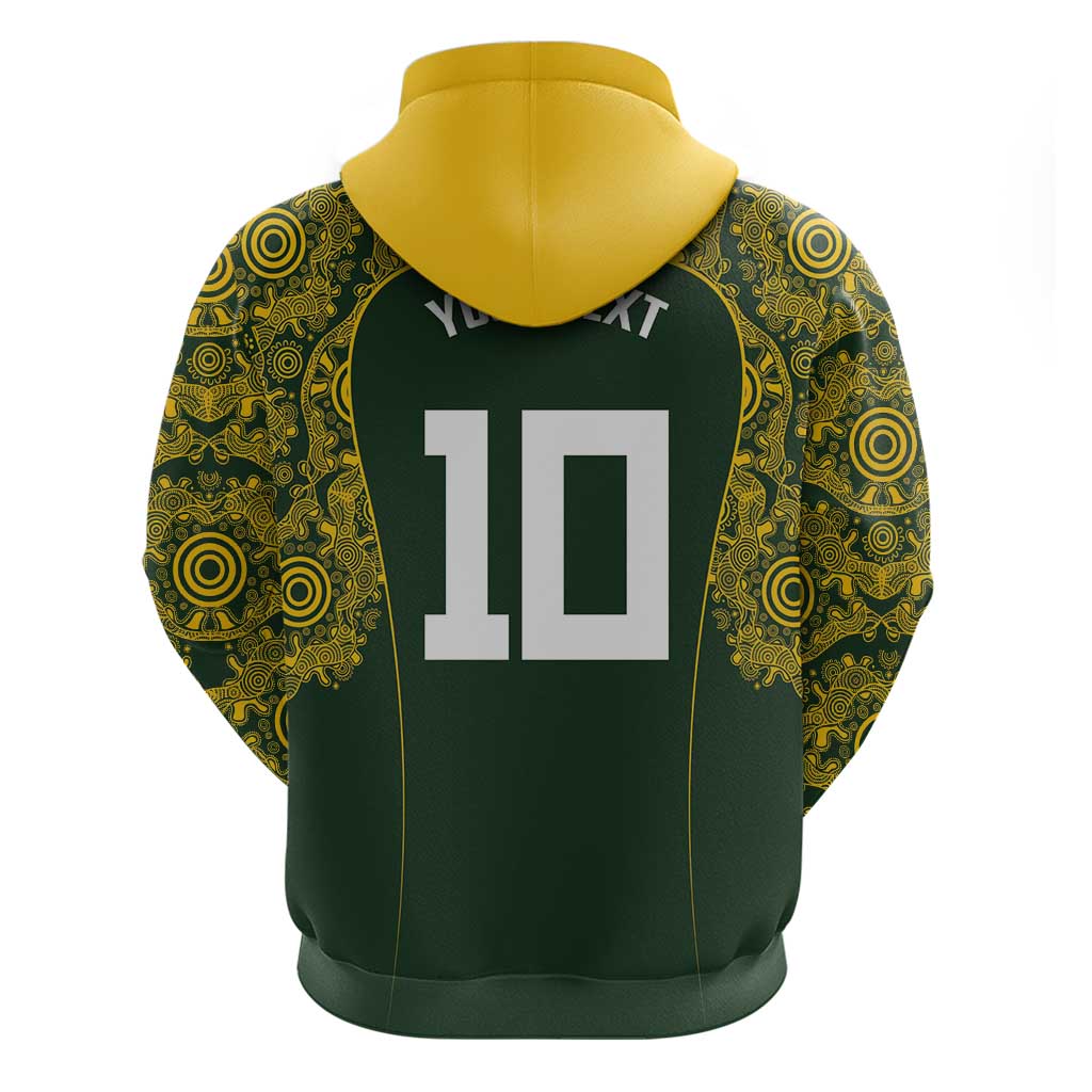 Australia Rugby Custom Hoodie Aboriginal Art Sporty Style - Polynesian Pride