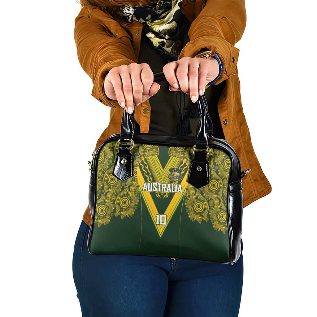 Australia Rugby Custom Shoulder Handbag Aboriginal Art Sporty Style - Polynesian Pride