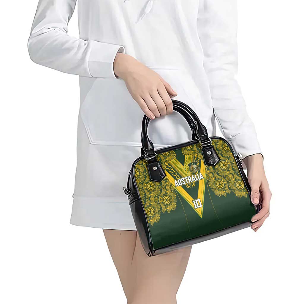 Australia Rugby Custom Shoulder Handbag Aboriginal Art Sporty Style - Polynesian Pride
