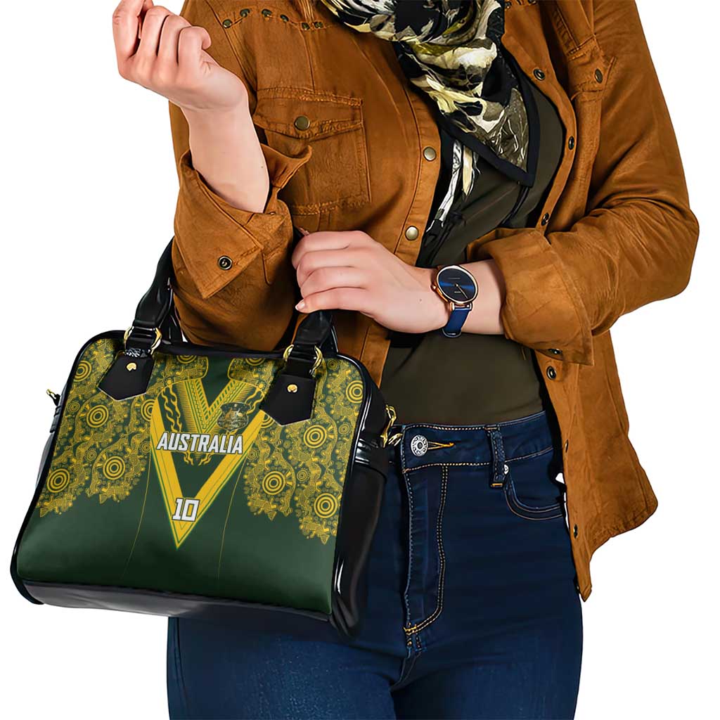 Australia Rugby Custom Shoulder Handbag Aboriginal Art Sporty Style - Polynesian Pride