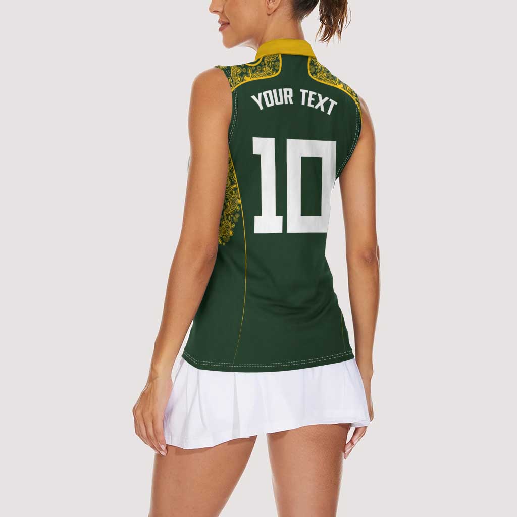 Australia Rugby Custom Women Sleeveless Polo Shirt Aboriginal Art Sporty Style - Polynesian Pride