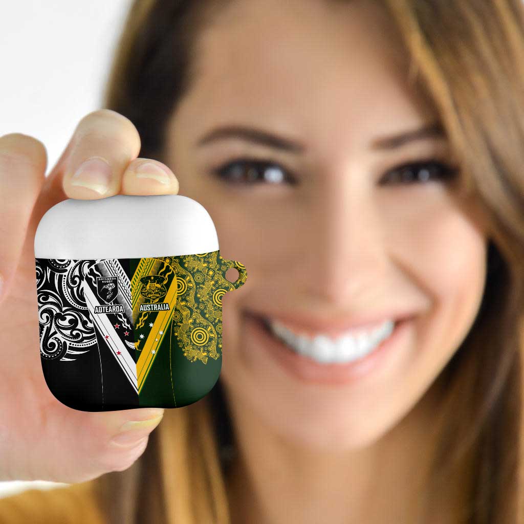 Aotearoa Australia Rugby AirPods Case Maori and Aboriginal Art Sporty Style - Polynesian Pride