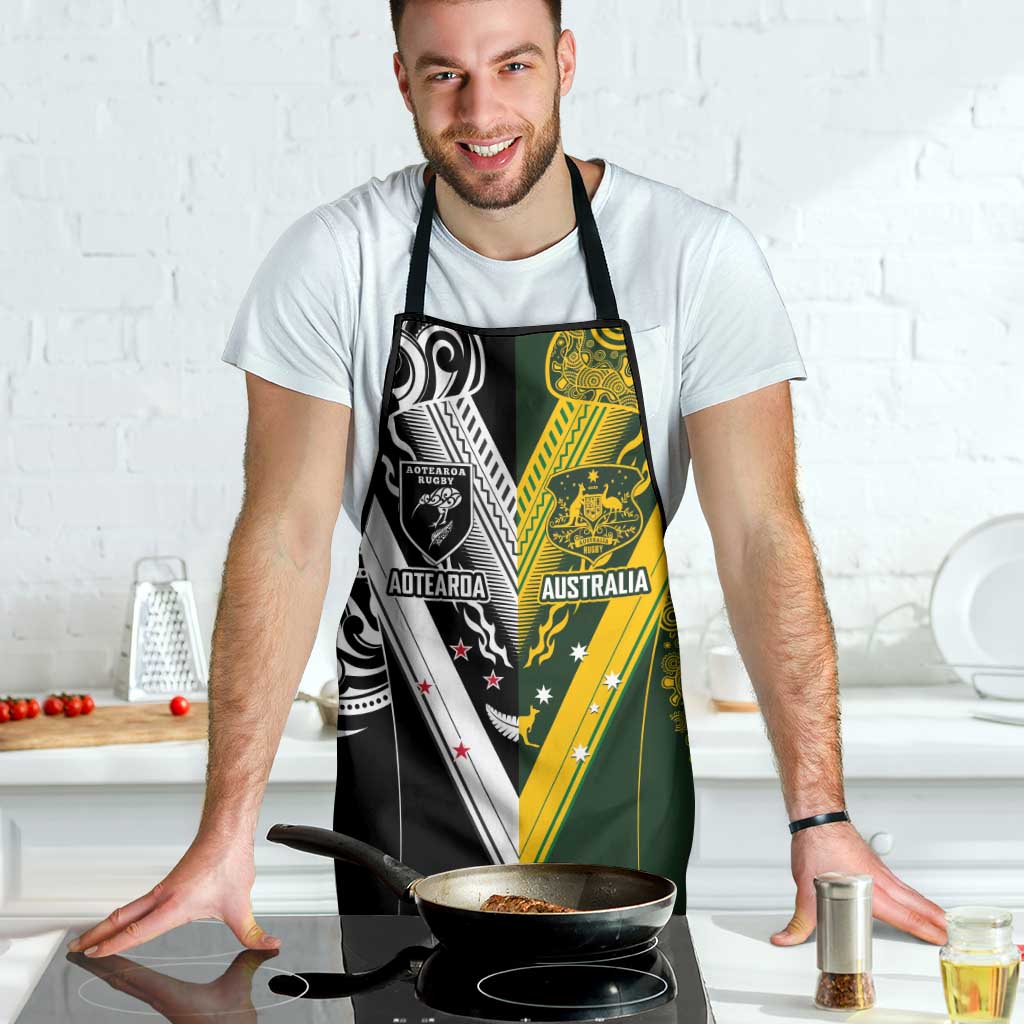 Aotearoa Australia Rugby Apron Maori and Aboriginal Art Sporty Style - Polynesian Pride