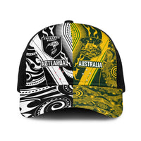 Aotearoa Australia Rugby Baseball Net Cap Maori and Aboriginal Art Sporty Style - Polynesian Pride