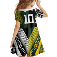 Aotearoa Australia Rugby Custom Family Matching Long Sleeve Bodycon Dress and Hawaiian Shirt Maori and Aboriginal Art Sporty Style LT03 - Polynesian Pride