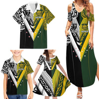 Aotearoa Australia Rugby Custom Family Matching Summer Maxi Dress and Hawaiian Shirt Maori and Aboriginal Art Sporty Style LT03 - Polynesian Pride