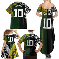 Aotearoa Australia Rugby Custom Family Matching Summer Maxi Dress and Hawaiian Shirt Maori and Aboriginal Art Sporty Style LT03 - Polynesian Pride