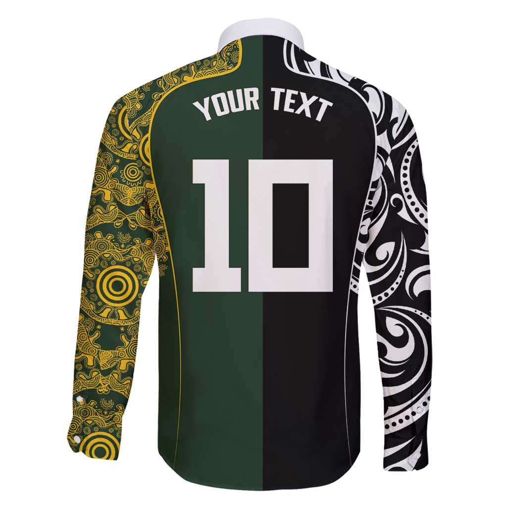Aotearoa Australia Rugby Custom Family Matching Summer Maxi Dress and Hawaiian Shirt Maori and Aboriginal Art Sporty Style LT03 - Polynesian Pride