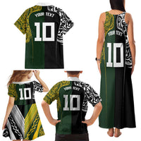 Aotearoa Australia Rugby Custom Family Matching Tank Maxi Dress and Hawaiian Shirt Maori and Aboriginal Art Sporty Style LT03 - Polynesian Pride