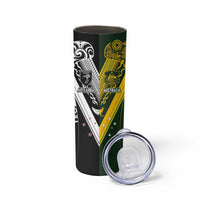 Aotearoa Australia Rugby Custom Skinny Tumbler Maori and Aboriginal Art Sporty Style LT03 - Polynesian Pride
