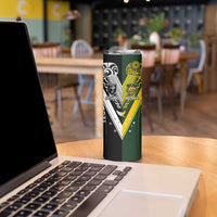 Aotearoa Australia Rugby Custom Skinny Tumbler Maori and Aboriginal Art Sporty Style LT03 - Polynesian Pride