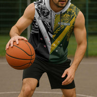 Aotearoa Australia Rugby Custom Sleeveless Hoodie Maori and Aboriginal Art Sporty Style LT03 - Polynesian Pride
