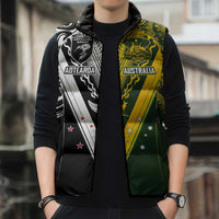 Aotearoa Australia Rugby Custom Sleeveless Puffer Jacket Maori and Aboriginal Art Sporty Style - Polynesian Pride