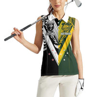 Aotearoa Australia Rugby Custom Women Sleeveless Polo Shirt Maori and Aboriginal Art Sporty Style LT03 - Polynesian Pride