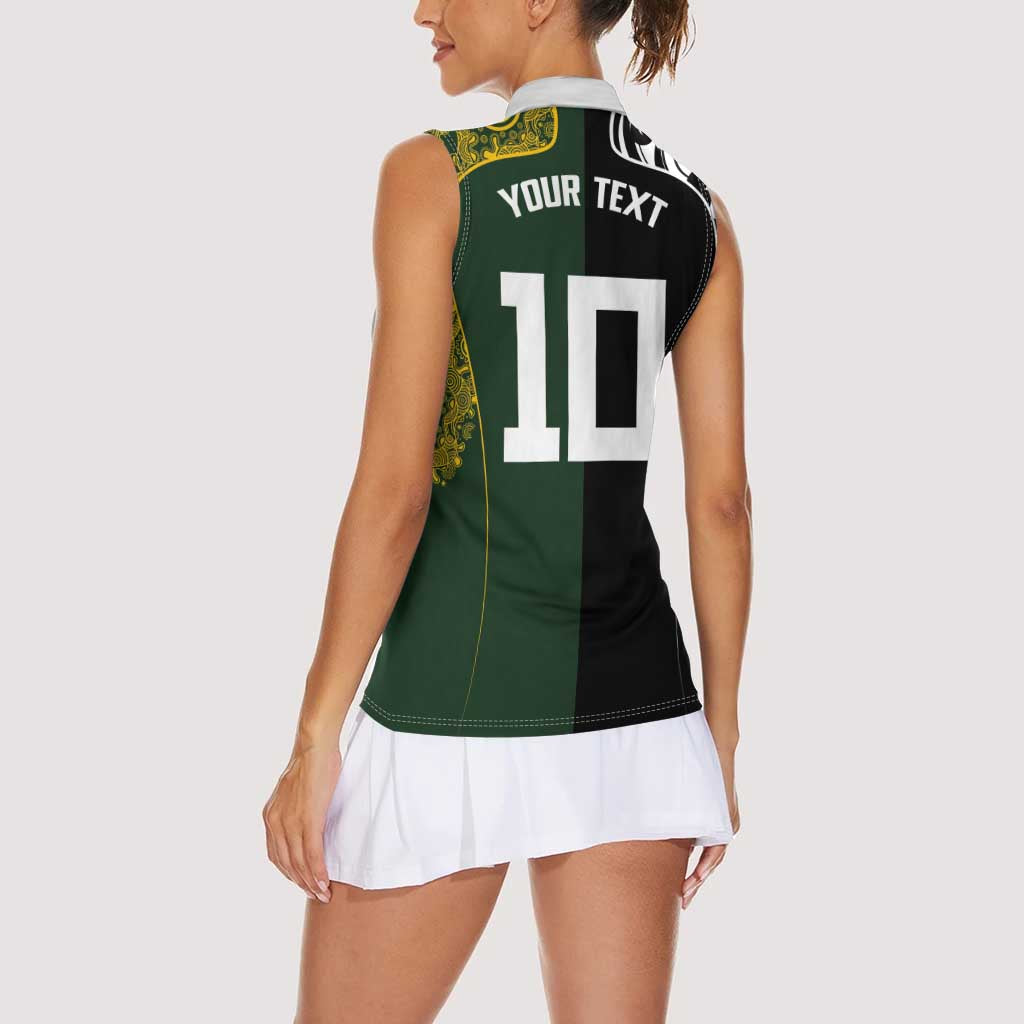Aotearoa Australia Rugby Custom Women Sleeveless Polo Shirt Maori and Aboriginal Art Sporty Style LT03 - Polynesian Pride