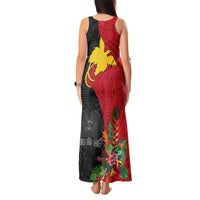 Papua New Guinea Tank Maxi Dress Birds Of Paradise Mix Tropical Flower Polynesian Pattern LT03 - Polynesian Pride