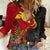 Papua New Guinea Women Casual Shirt Birds Of Paradise Mix Tropical Flower Polynesian Pattern LT03 Female Red - Polynesian Pride