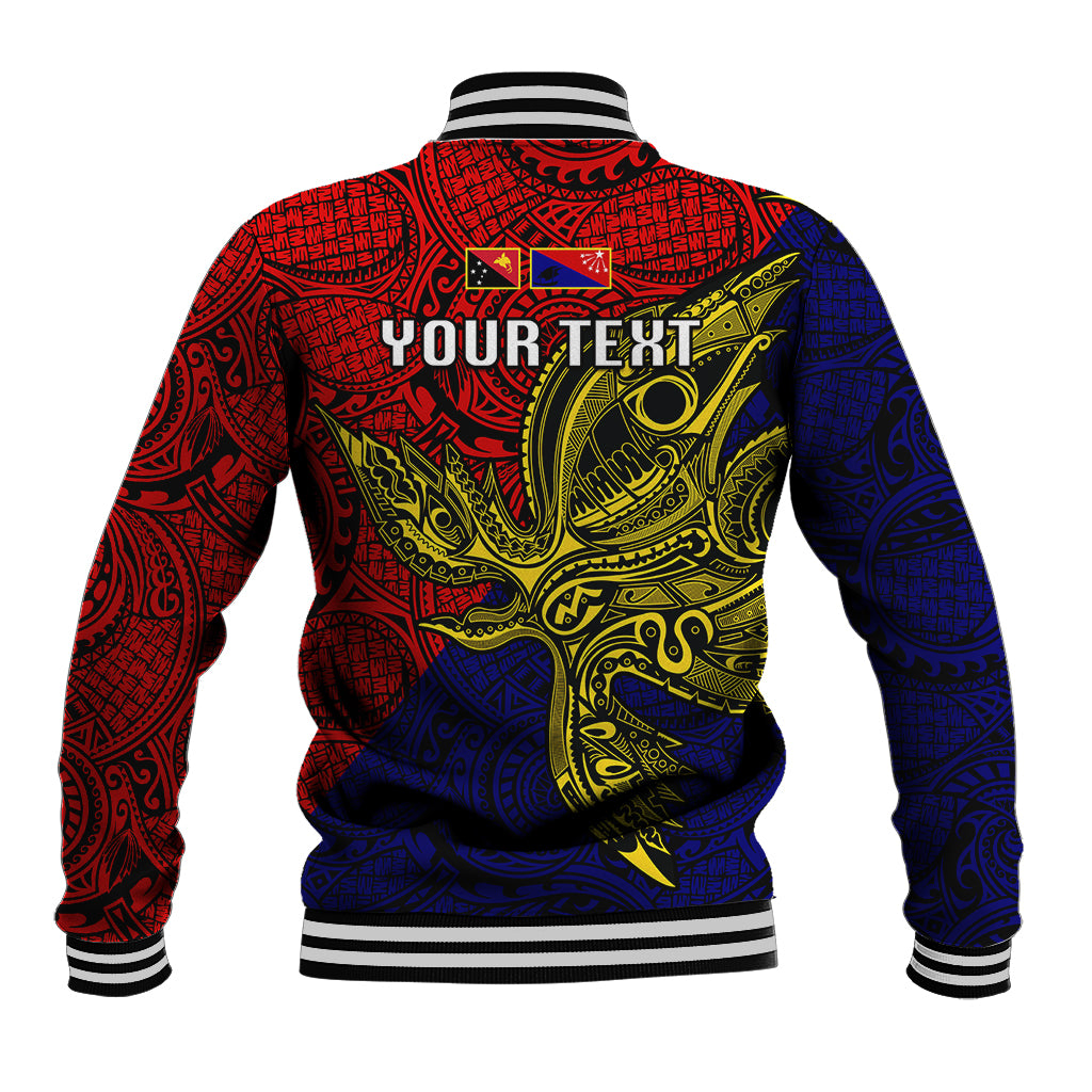 Custom Papua New Guinea Central Province Baseball Jacket PNG Birds Of Paradise Polynesian Arty Style LT03 - Polynesian Pride