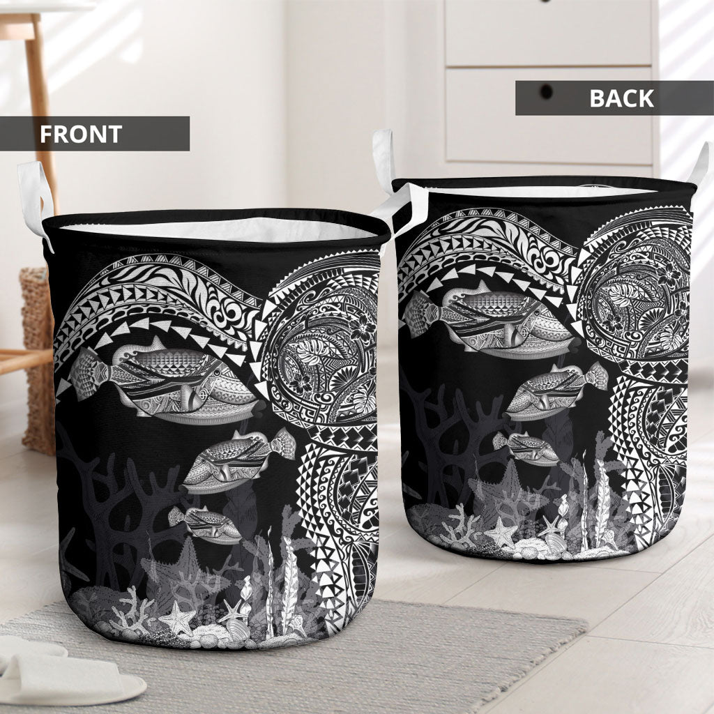 Hawaiian Reef Triggerfish Laundry Basket Polynesian Art with Tribal Humuhumunukunukuapua'a LT03 - Polynesian Pride