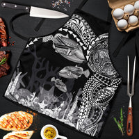 Hawaiian Reef Triggerfish Apron Polynesian Art with Tribal Humuhumunukunukuapua'a LT03 Black - Polynesian Pride