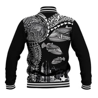 Hawaiian Reef Triggerfish Baseball Jacket Polynesian Art with Tribal Humuhumunukunukuapua'a LT03 - Polynesian Pride