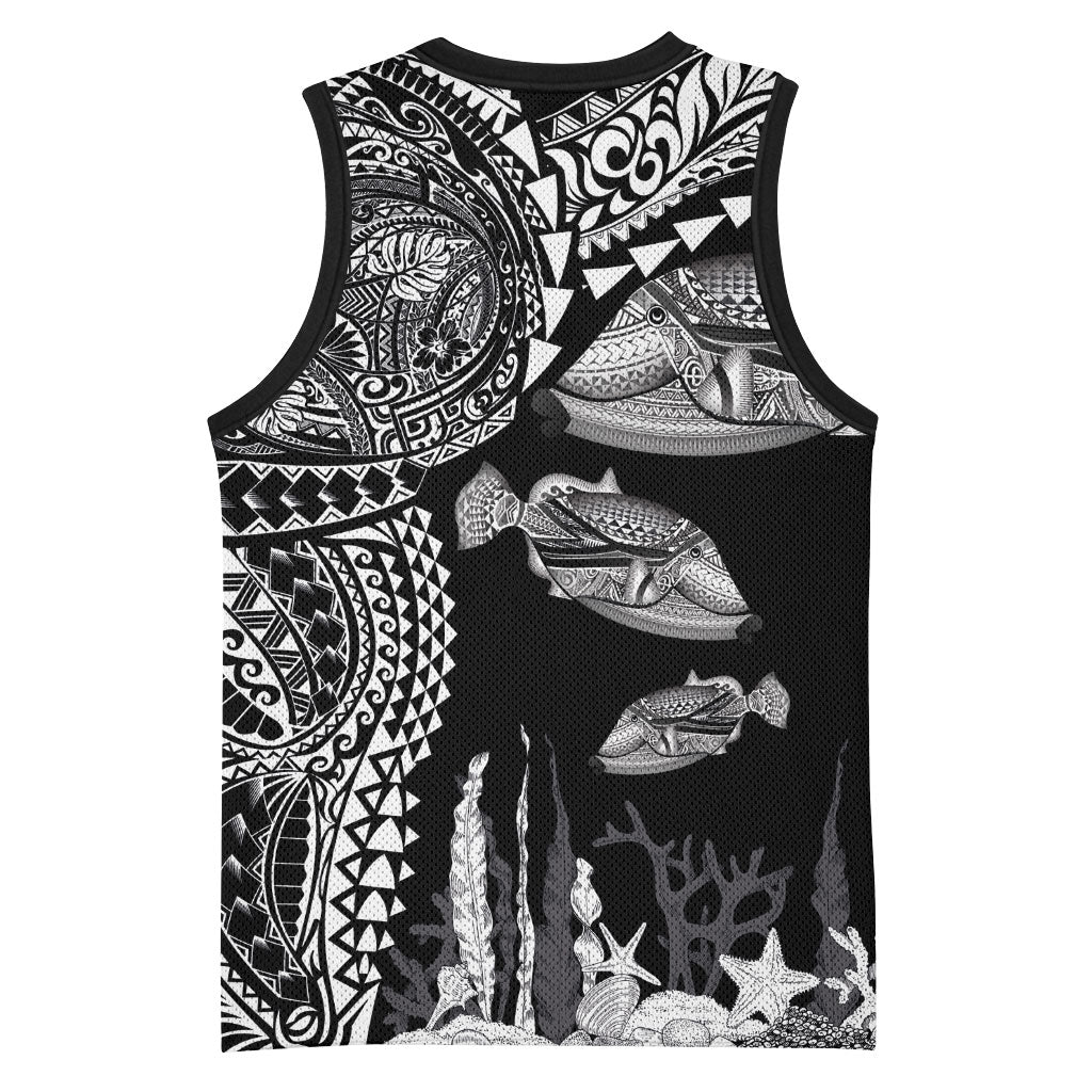 Hawaiian Reef Triggerfish Basketball Jersey Polynesian Art with Tribal Humuhumunukunukuapua'a LT03 - Polynesian Pride