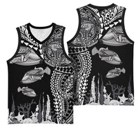Hawaiian Reef Triggerfish Basketball Jersey Polynesian Art with Tribal Humuhumunukunukuapua'a LT03 - Polynesian Pride