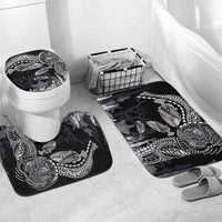 Hawaiian Reef Triggerfish Bathroom Set Polynesian Art with Tribal Humuhumunukunukuapua'a LT03 Mat Set Only (3 pcs) One Size Black - Polynesian Pride