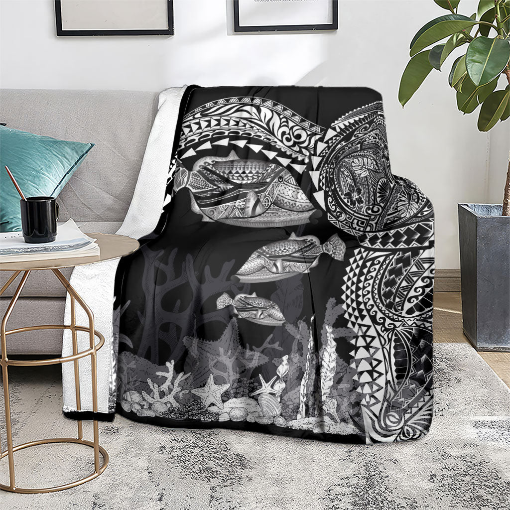 Hawaiian Reef Triggerfish Blanket Polynesian Art with Tribal Humuhumunukunukuapua'a LT03 - Polynesian Pride