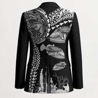 Hawaiian Reef Triggerfish Blazer Polynesian Art with Tribal Humuhumunukunukuapua'a LT03 - Polynesian Pride