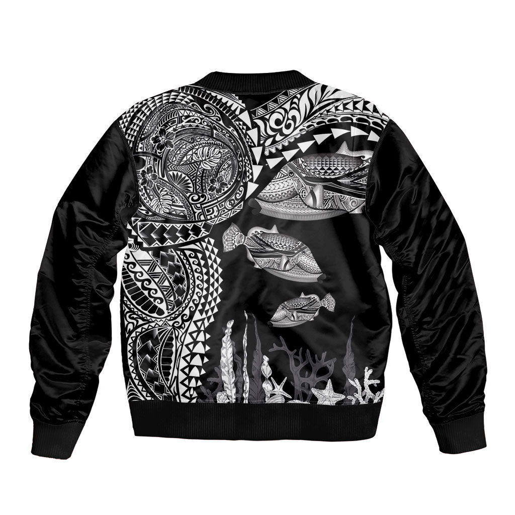 Hawaiian Reef Triggerfish Bomber Jacket Polynesian Art with Tribal Humuhumunukunukuapua'a LT03 - Polynesian Pride