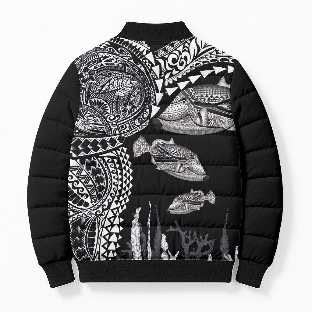 Hawaiian Reef Triggerfish Bomber Puffer Jacket Polynesian Art with Tribal Humuhumunukunukuapua'a LT03 - Polynesian Pride