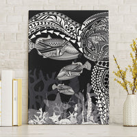 Hawaiian Reef Triggerfish Canvas Wall Art Polynesian Art with Tribal Humuhumunukunukuapua'a LT03 Without Frame Black - Polynesian Pride