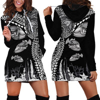 Hawaiian Reef Triggerfish Hoodie Dress Polynesian Art with Tribal Humuhumunukunukuapua'a LT03 - Polynesian Pride