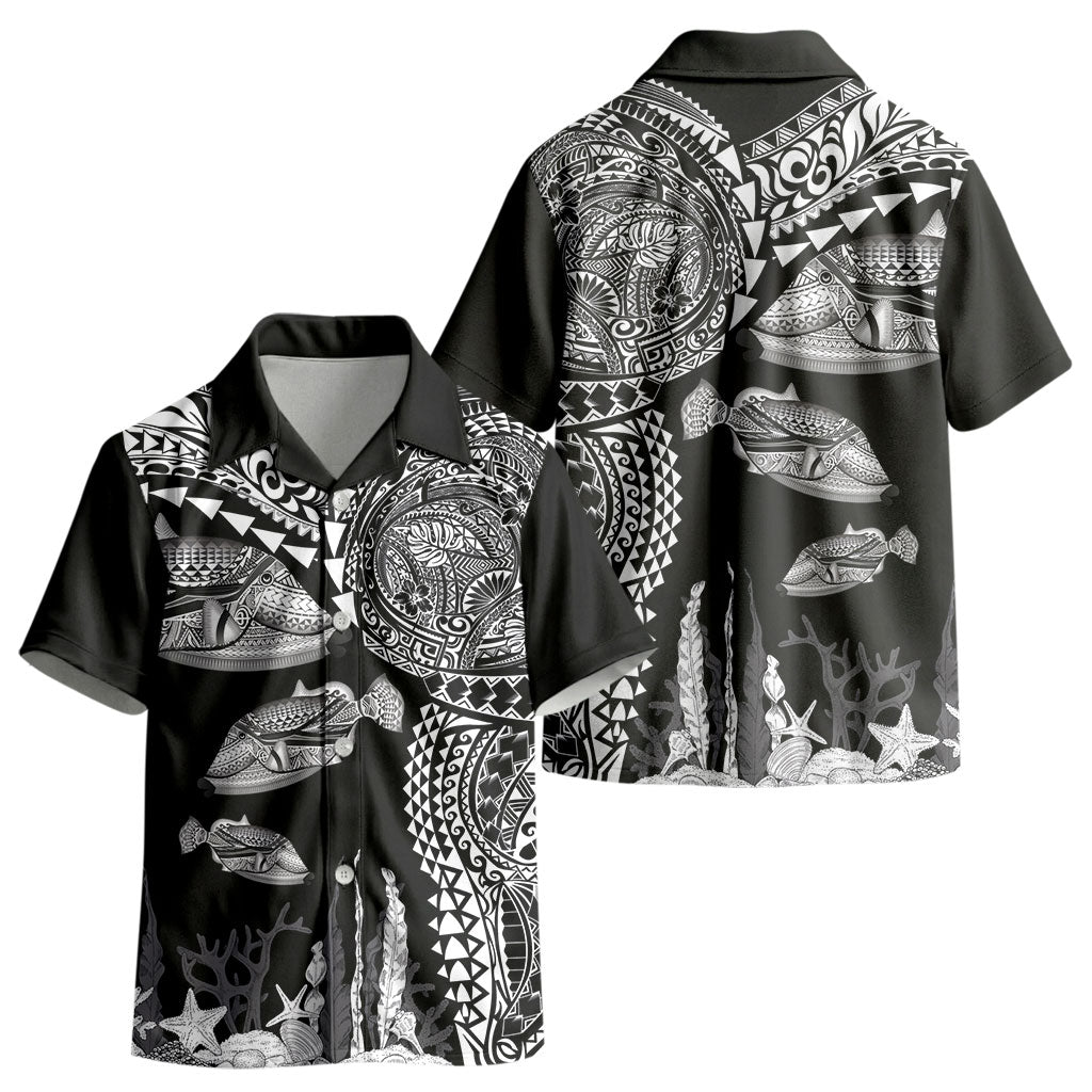 Hawaiian Reef Triggerfish Kid Hawaiian Shirt Polynesian Art with Tribal Humuhumunukunukuapua'a LT03 - Polynesian Pride
