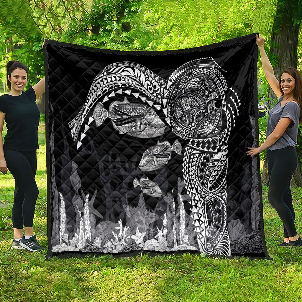 Hawaiian Reef Triggerfish Quilt Polynesian Art with Tribal Humuhumunukunukuapua'a LT03 - Polynesian Pride