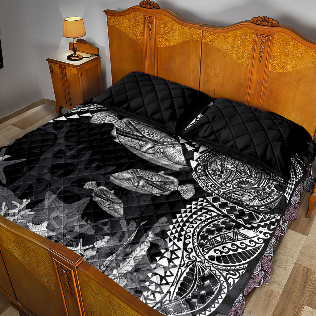 Hawaiian Reef Triggerfish Quilt Bed Set Polynesian Art with Tribal Humuhumunukunukuapua'a LT03 - Polynesian Pride