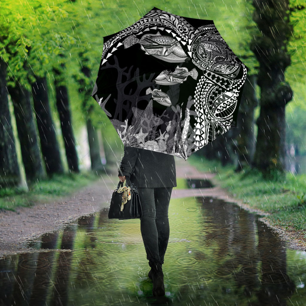 Hawaiian Reef Triggerfish Umbrella Polynesian Art with Tribal Humuhumunukunukuapua'a LT03 - Polynesian Pride