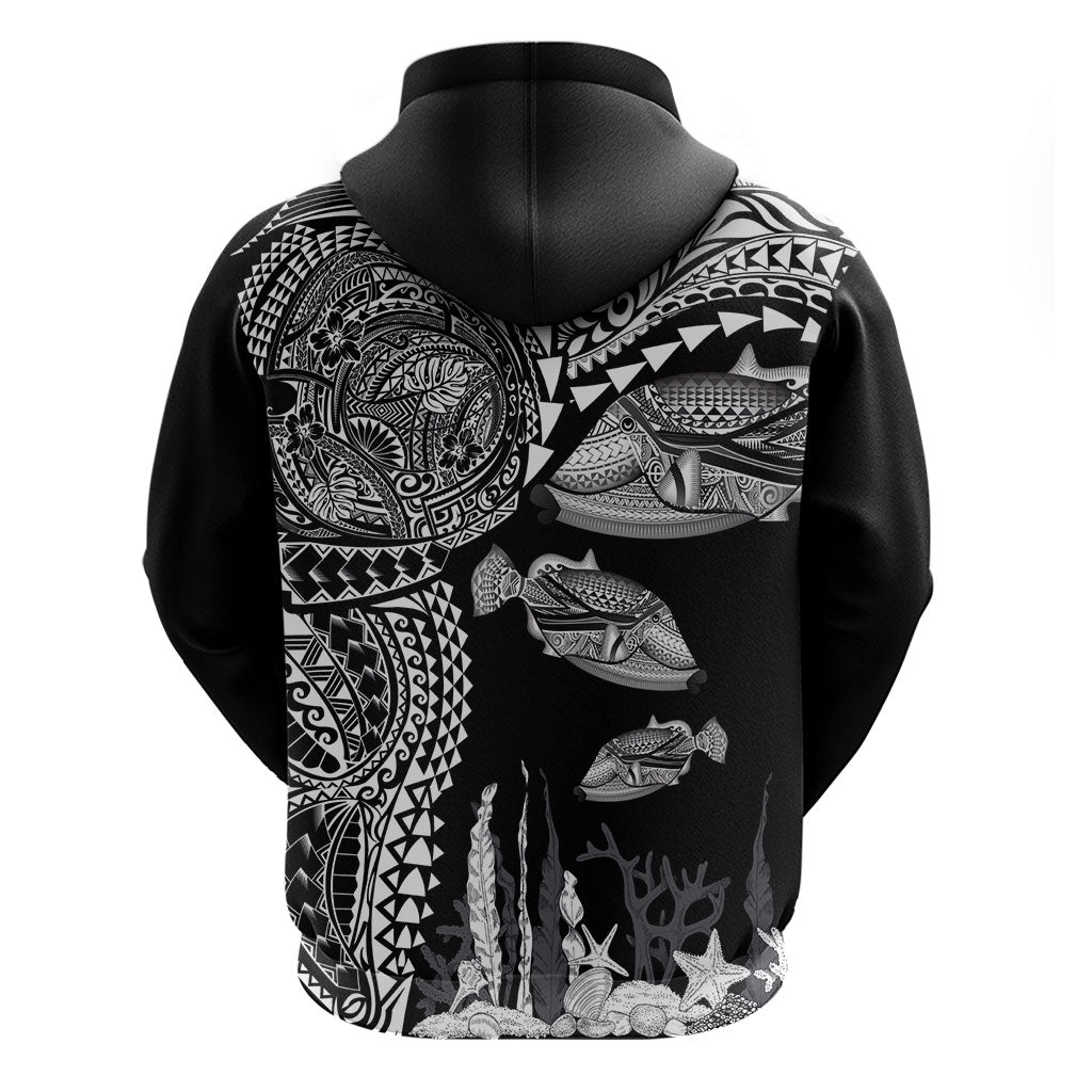 Hawaiian Reef Triggerfish Zip Hoodie Polynesian Art with Tribal Humuhumunukunukuapua'a LT03 - Polynesian Pride