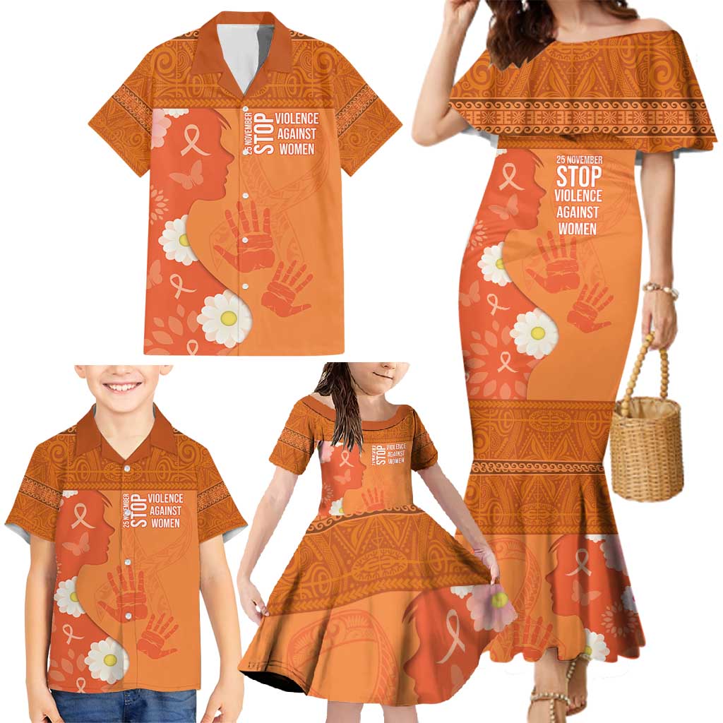 International Day for the Elimination of Violence Against Women Family Matching Mermaid Dress and Hawaiian Shirt Polynesian Pattern LT03 - Polynesian Pride