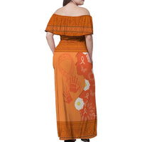 International Day for the Elimination of Violence Against Women Family Matching Off Shoulder Maxi Dress and Hawaiian Shirt Polynesian Pattern LT03 - Polynesian Pride